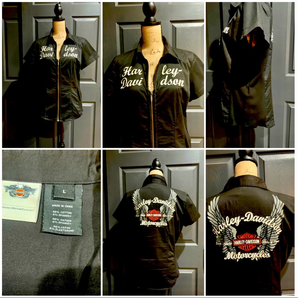 Large Harley Davidson Zip-Up Top